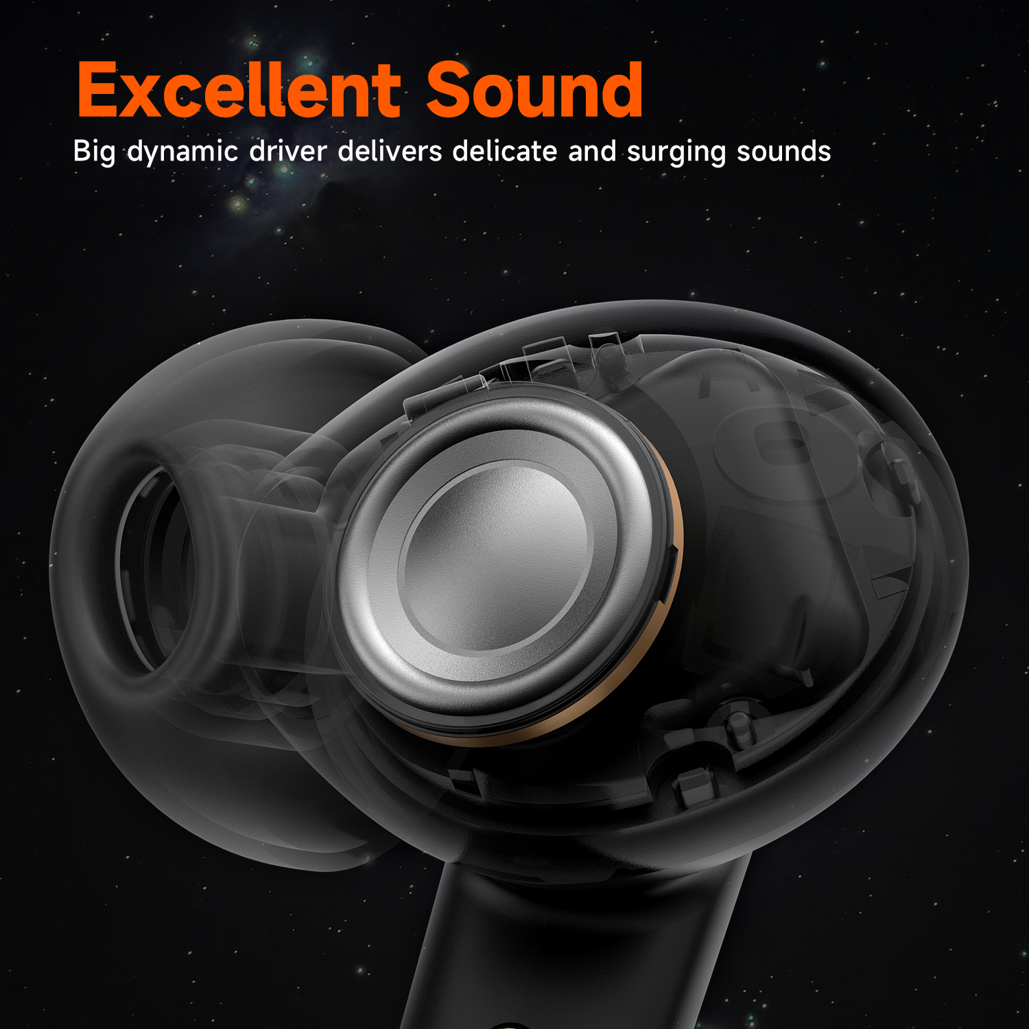 Auriculares inalámbricos Truefree T2, auriculares Bluetooth 5.3 con 4 micrófonos con cancelación de ruido para iOS/Android/portátil, juegos/graves profundos, tiempo de reproducción de 23 horas, múltiples almohadillas (S/M/L)