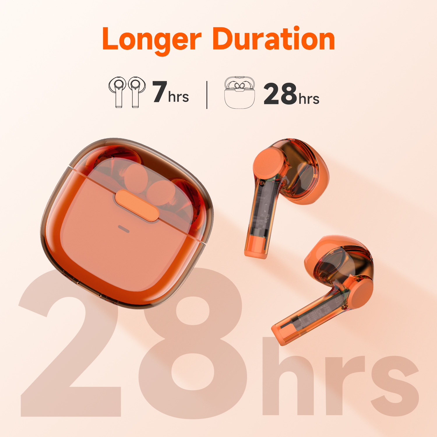 Auriculares inalámbricos Truefree T3, auriculares Bluetooth 5.3 semiabiertos con cancelación de ruido AI para llamadas, tiempo de reproducción de 28 horas, controladores de 13 mm, modo de juego de 40 ms, diseño transparente