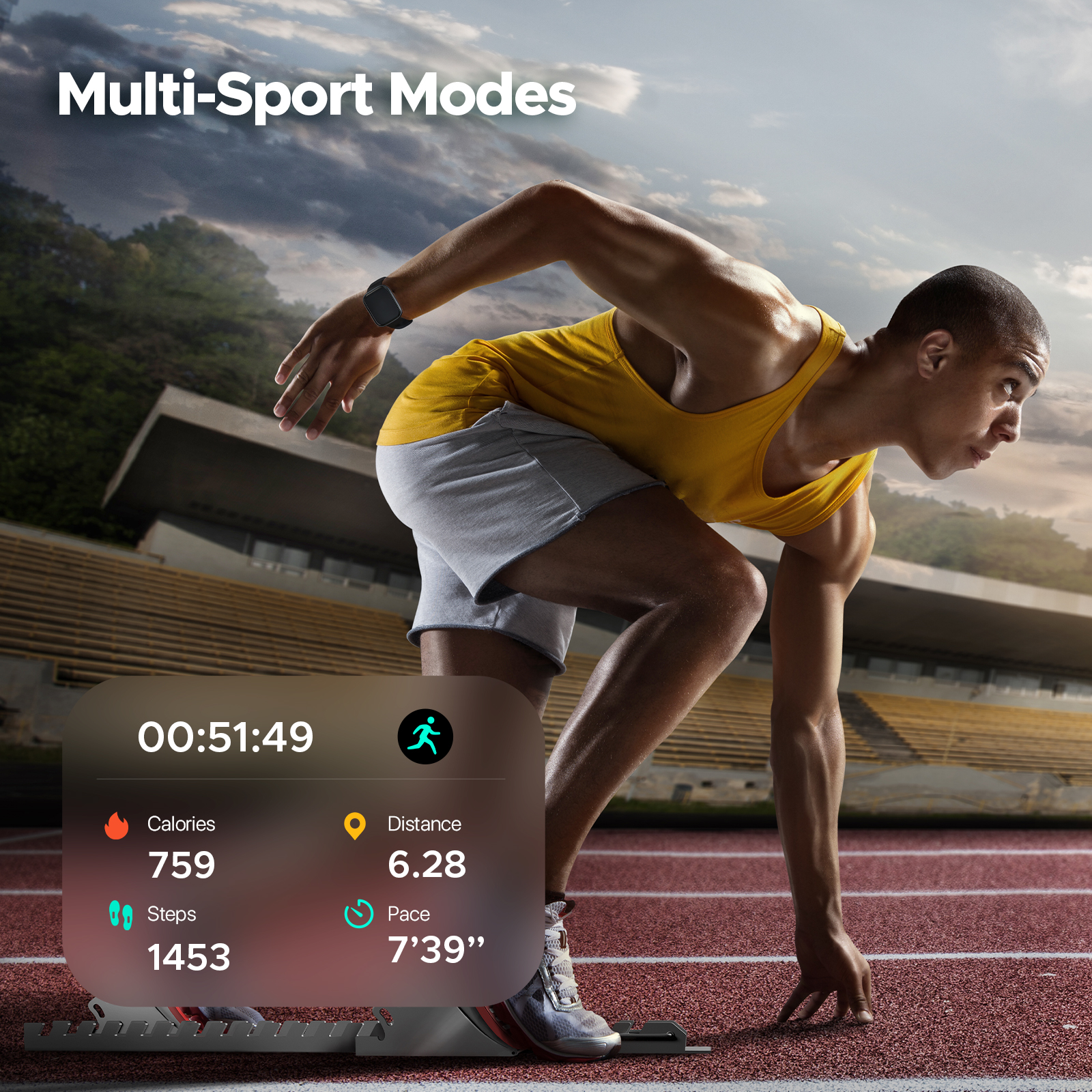 Reloj inteligente Truefree GT1: pantalla táctil completa de 1,96", frecuencia cardíaca, monitor de sueño, resistencia al agua IP68, 24 modos deportivos, podómetro, compatible con Android/iOS.