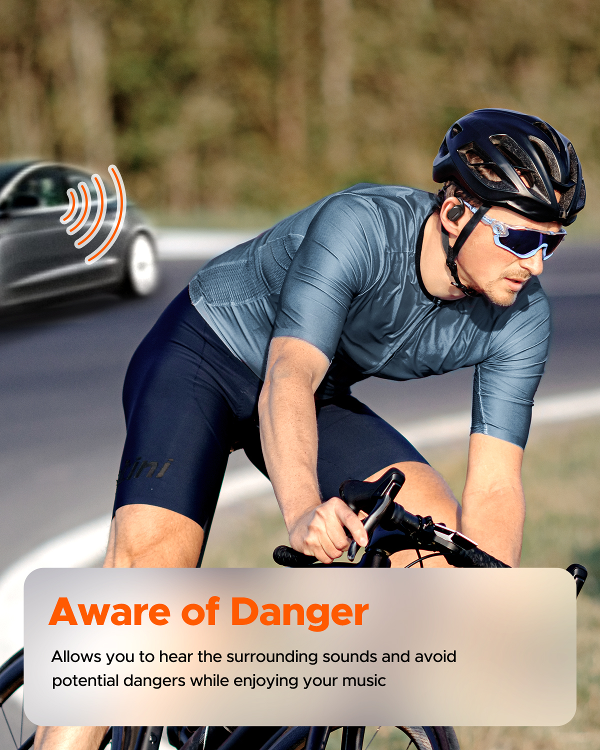 Auriculares abiertos Truefree O1, Bluetooth 5.3, ganchos para oreja, 4 micrófonos, 45h de reproducción, graves mejorados, control por app, negro