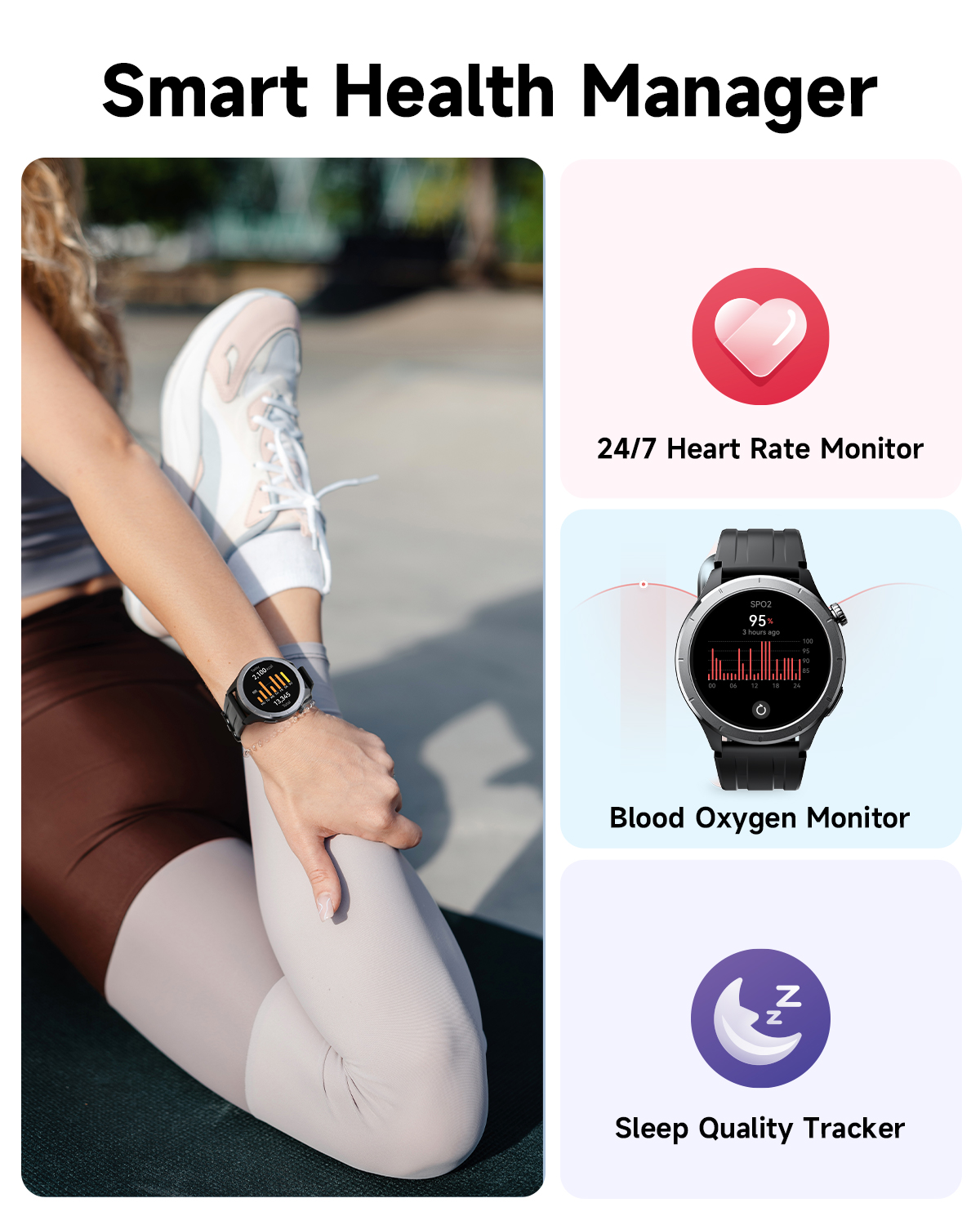 Reloj inteligente TRUEFREE Watch1 para hombres y mujeres, monitor de actividad física de 1,53", frecuencia cardíaca, SpO2, sueño y estrés, 127 modos deportivos, resistente al agua IP68, compatible con llamadas y mensajes para iPhone y Android