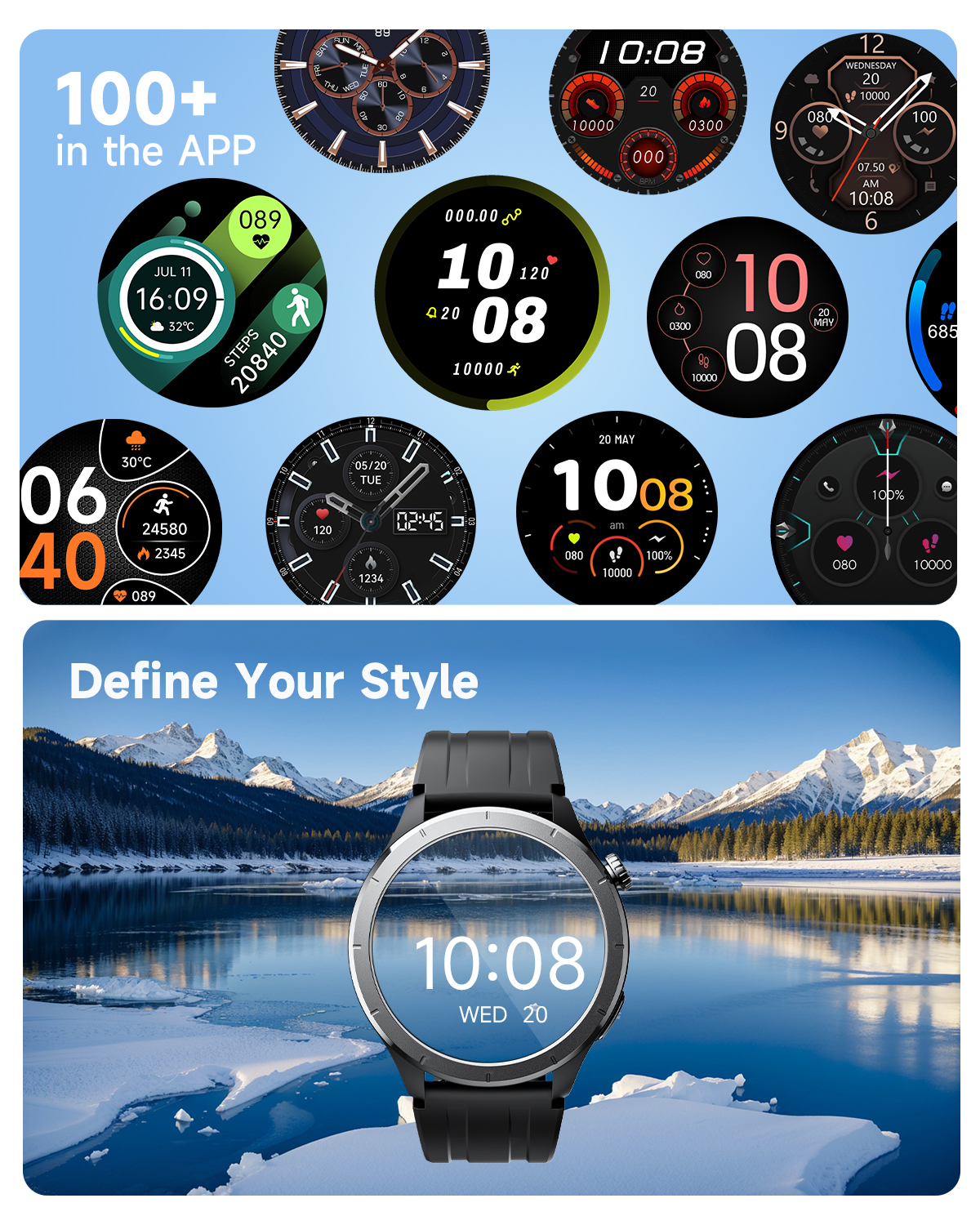 Reloj inteligente TRUEFREE Watch1 para hombres y mujeres, monitor de actividad física de 1,53", frecuencia cardíaca, SpO2, sueño y estrés, 127 modos deportivos, resistente al agua IP68, compatible con llamadas y mensajes para iPhone y Android