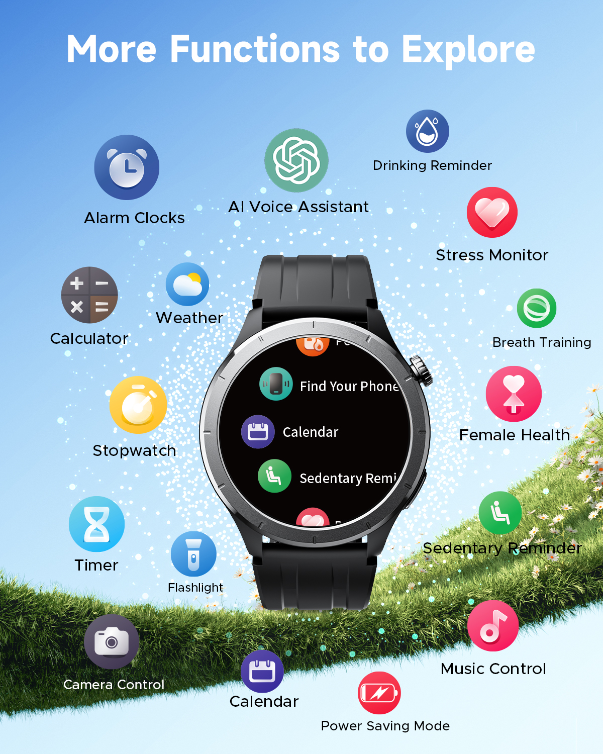 Reloj inteligente TRUEFREE Watch1 para hombres y mujeres, monitor de actividad física de 1,53", frecuencia cardíaca, SpO2, sueño y estrés, 127 modos deportivos, resistente al agua IP68, compatible con llamadas y mensajes para iPhone y Android