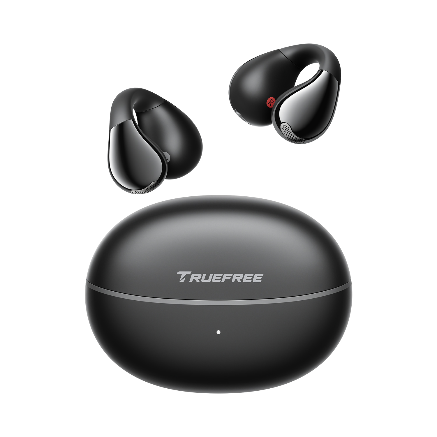 Truefree B1 Auriculares Inalámbricos con Clip, Bluetooth 5.4, Sonido Espacial, Driver de 10.8mm, 25H de Reproducción, Llamadas Claras, Conexión Multipunto, Personalización en la App
