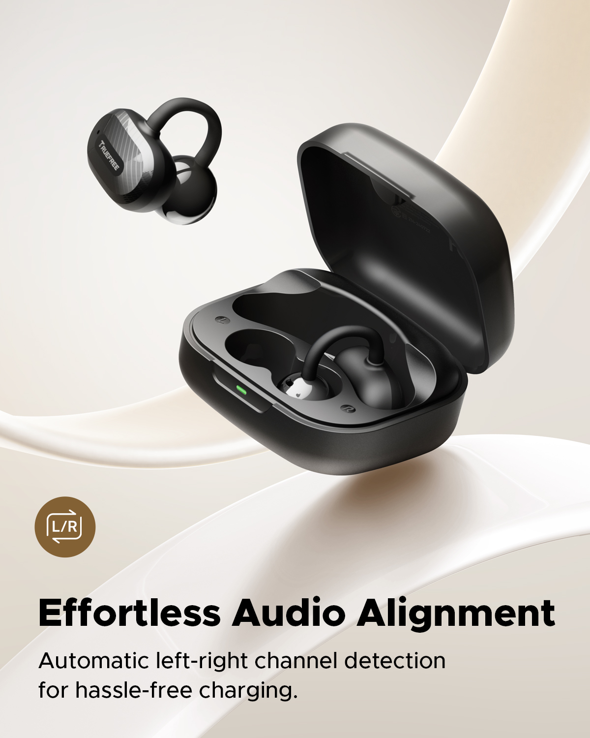 Truefree C10 Auriculares Inalámbricos con Clip, Bluetooth 5.4, Driver de 12mm, Sonido Espacial, 28H de Reproducción, IPX5, Llamadas con AI-ENC, Conexión Dual, Personalización en la App